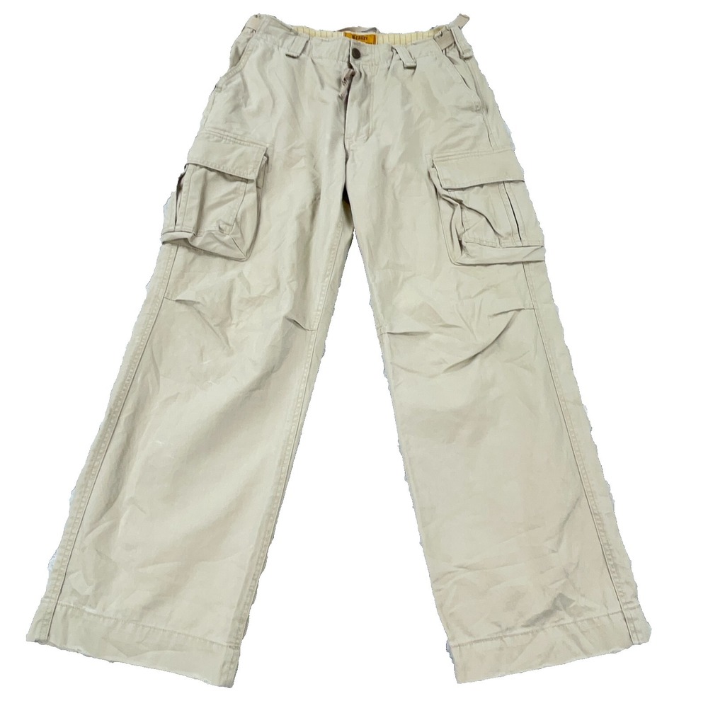 Vintage Trailer Cargo Pants Men 34x32 Tan Khaki  Baggy Wide Leg Skate Y2K 2000s